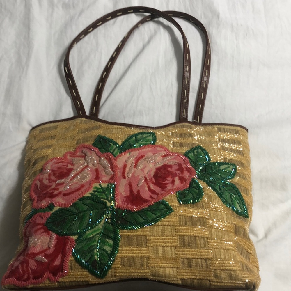 ISABELLA FIORE Vintage Rose Beaded Handbag - Picture 2 of 9
